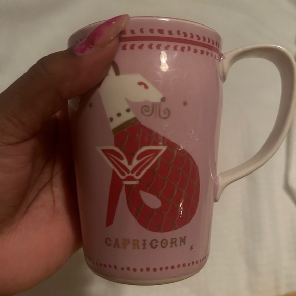 Anthropologie CAPRICORN Mug Coffee Tea Latte Cup Zodiac Sign Danielle Kroll Pink - Picture 2 of 5